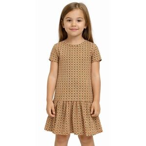 12PM Girls Dress Size 6 Retro 60s Drop Waist Orange Brown Dot Casual Mod Style